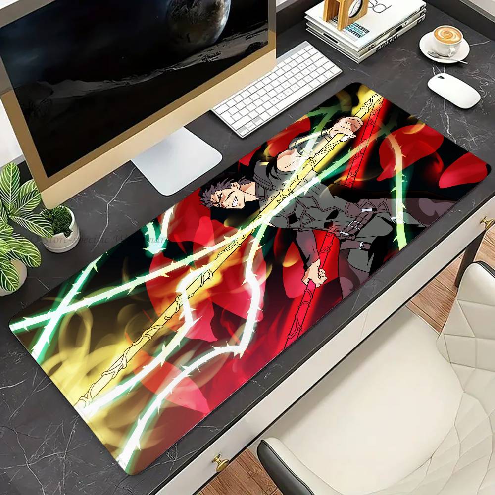 Lancer Аниме Игра F-fate Коврик для мыши Нескользящий Подходит для офисных компьютеров Ноутбуков Игровых столов для киберспорта XXL Клавиатура