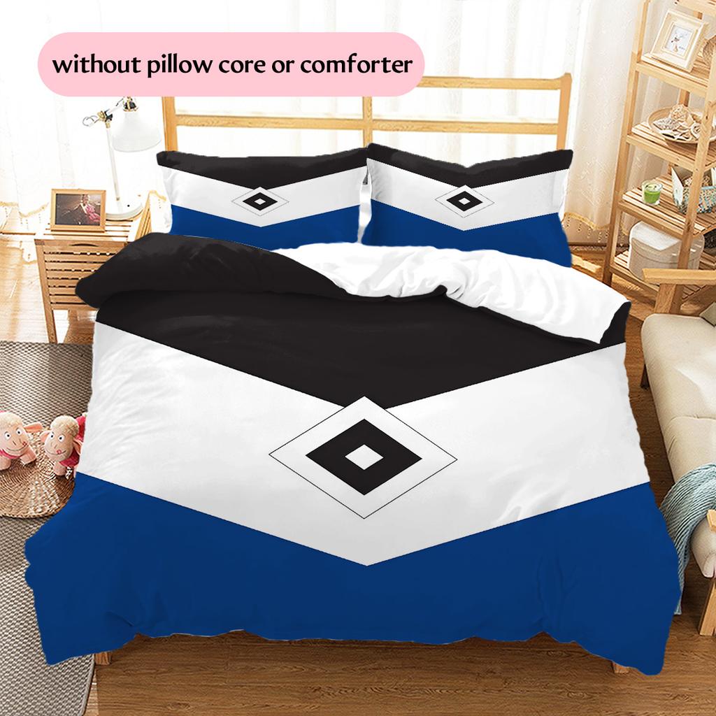 Hamburger SV Pattern Bedding Quilt Set Home Decoration Gift (1 * duvet cover + 2 * pillowcase without core)