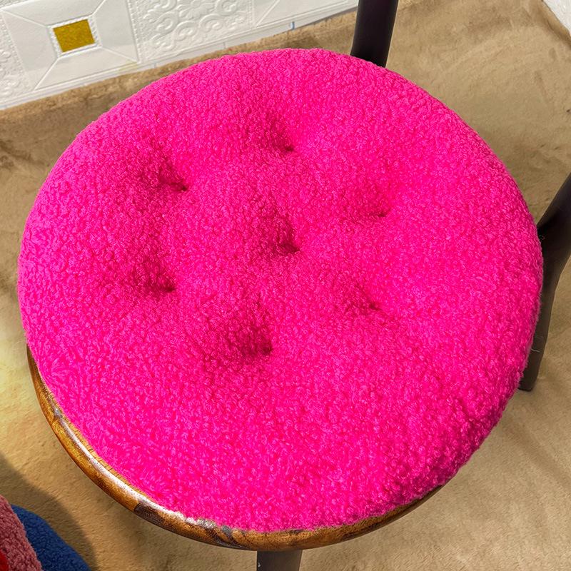 Extra Thick Fluffy Velvet Cushion Pad for Long Sitting - Large Round Chair or Floor Mat