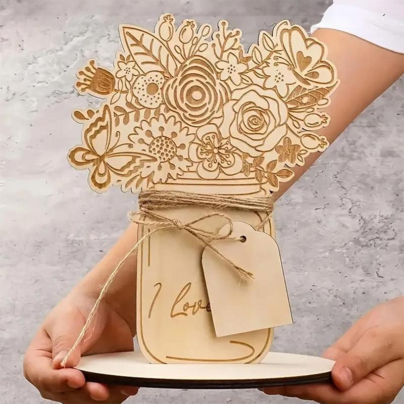 День матери Декоративная резьба по дереву Цветочные узоры Шикарный подарок Уникальные поделки Творческие украшения своими руками Украшения ручной работы