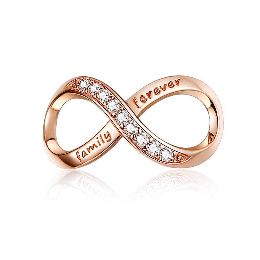 BAMOER Real 925 Sterling Silver Infinity Family Forever Clear Crystal Charm Beads for Women