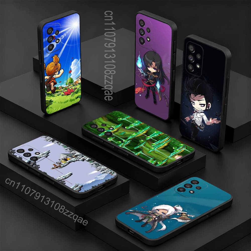 Милый Чехол для Телефона Игры M-Maplestory Для Samsung S 9,10,21,30,22,23,24,25,26,Ultra,Plus,Lite,FE,4,5G Черный Мягкий Точный