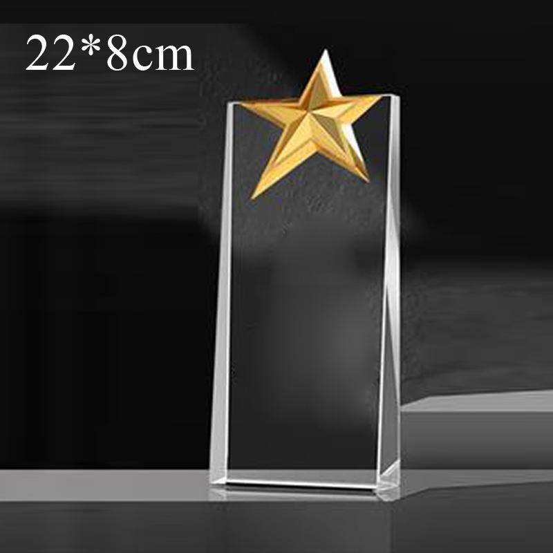 Customized Crystal Trophy with Metal Pendant, Beveled Version Trophy, Customized Award, Company Award, Staff, Free Engraving 1Pc