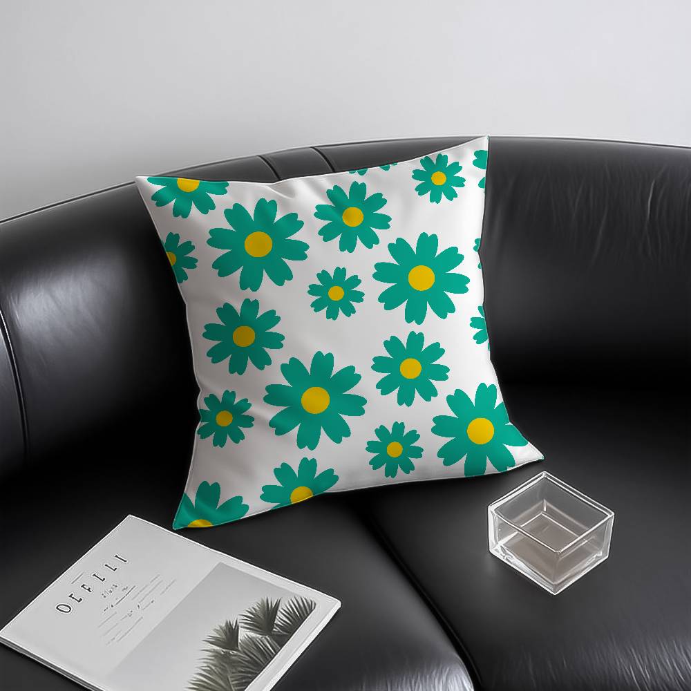 Spring and Summer Floral Pillow Case Anti-dustmite Invisible zipper Sofa Bed
