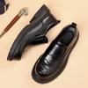 Fashion Classic Brand Men's Leather Casual Shoes Thick Soled Height Increasing Brogue Shoes Elegant Brown Banquet Dress Shoes for Men’s