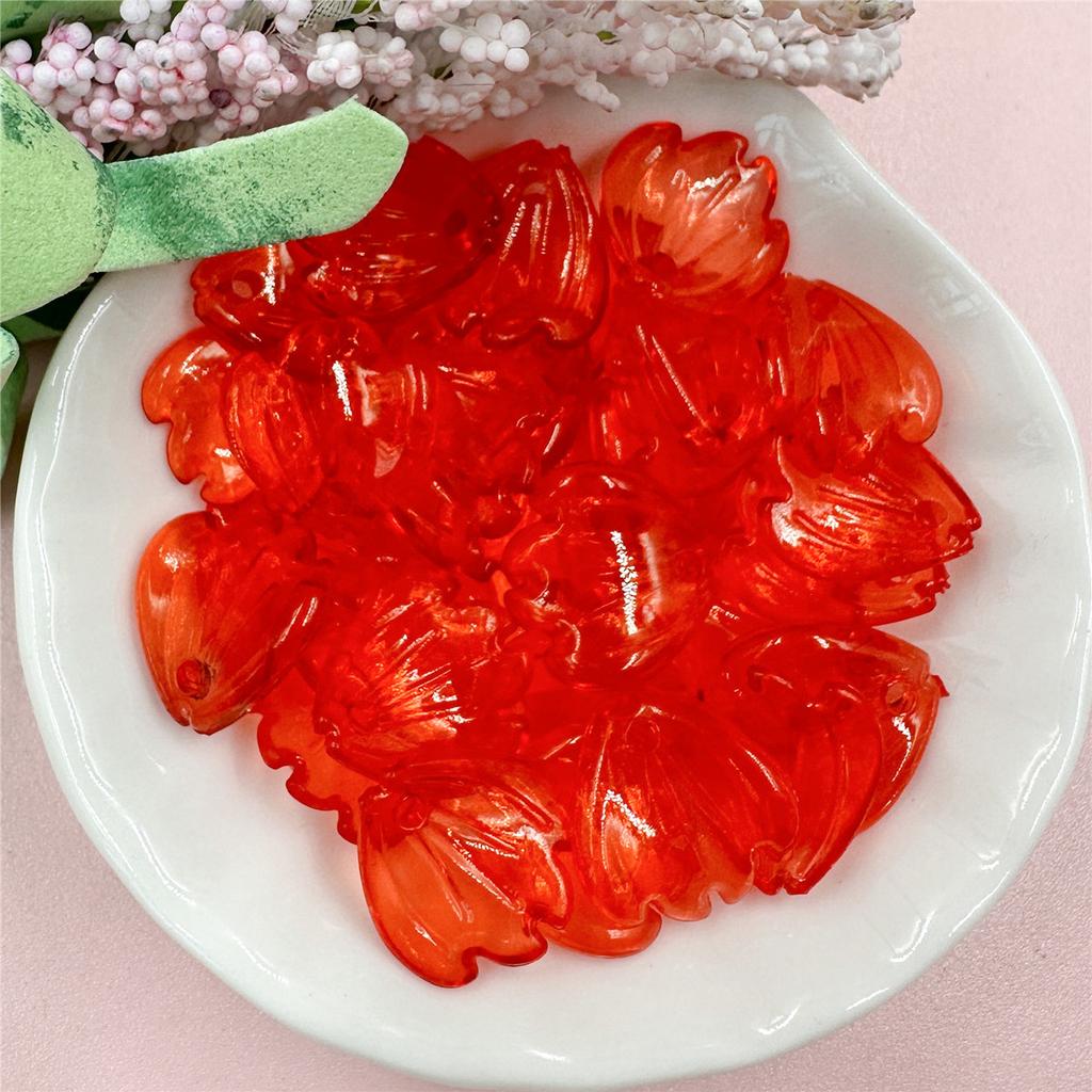 Home Party Supplies Acrylic 50pcs/set Loose Beads DIY Hair Jewelry Accessories Transparent Petal Beads for Earrings Necklace DIY Handmade Materials