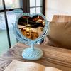 European Retro Style Double-Sided Makeup Mirror - Small Desktop Princess Mirror for Bedroom or Dormitory.