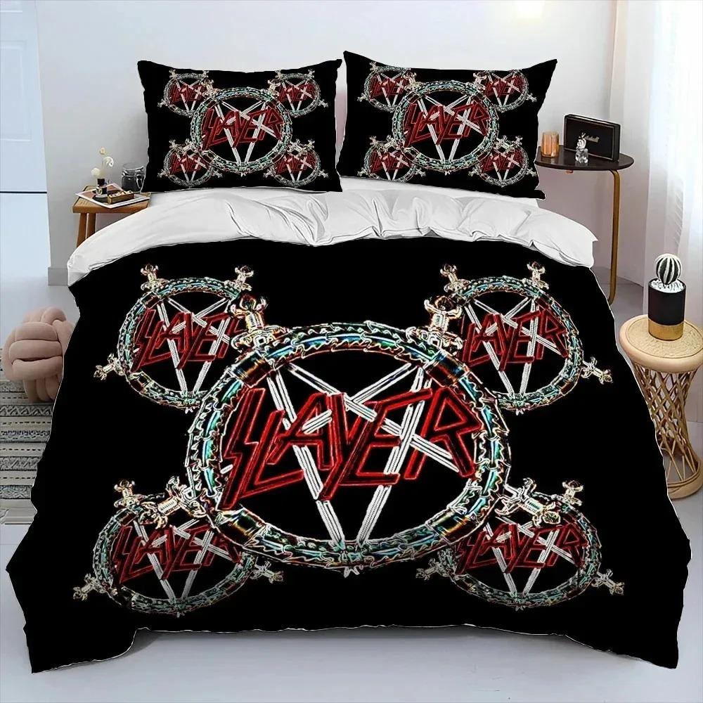Slayer Heavy Metal Band Music Comforter Bedding CollectionDuvet Cover Bed Collection Quilt Cover PillowcaseKing Queen Size Bedding Collection Kids