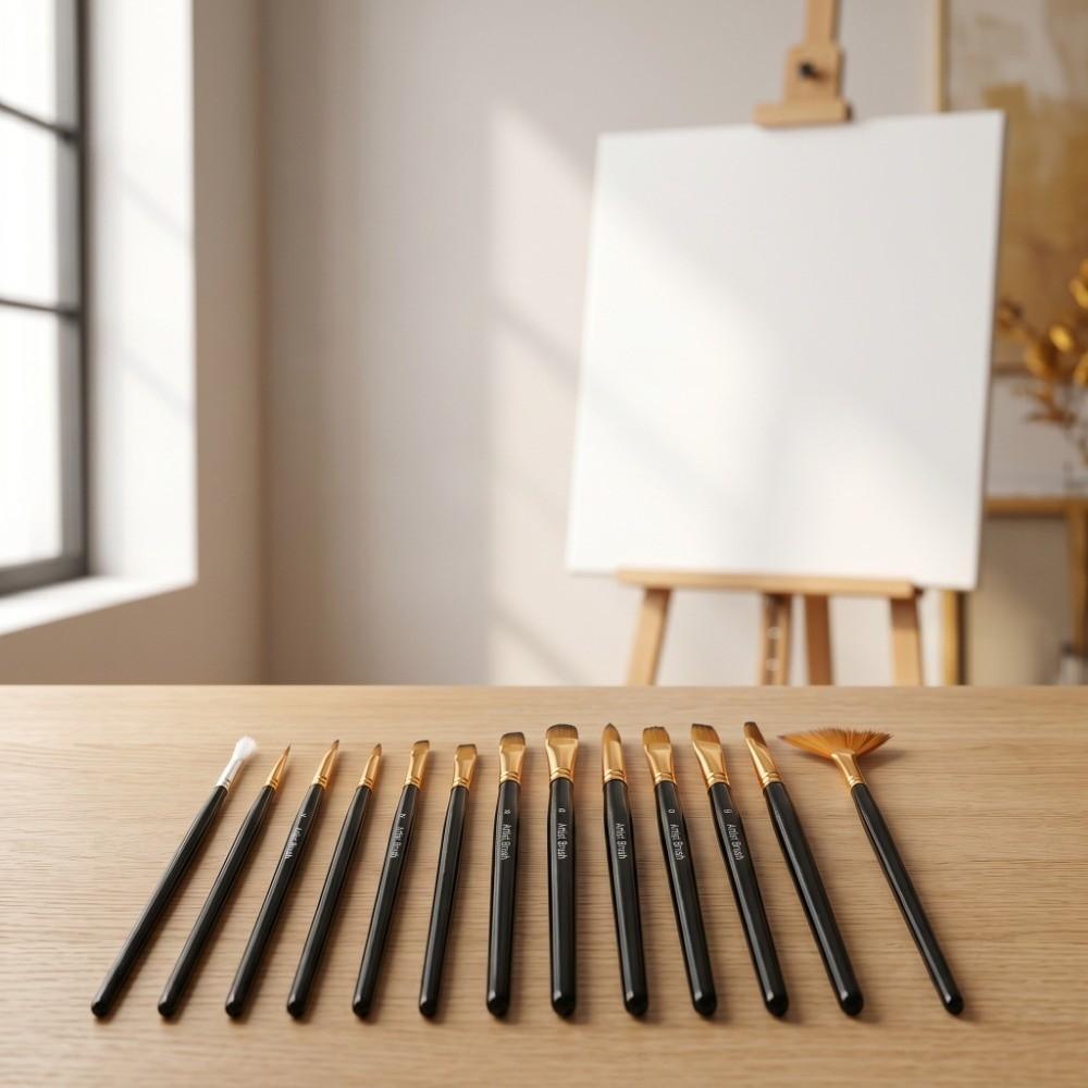 12PCS Comfortable grip Special Shape Paint Brushes Handmade craft painting