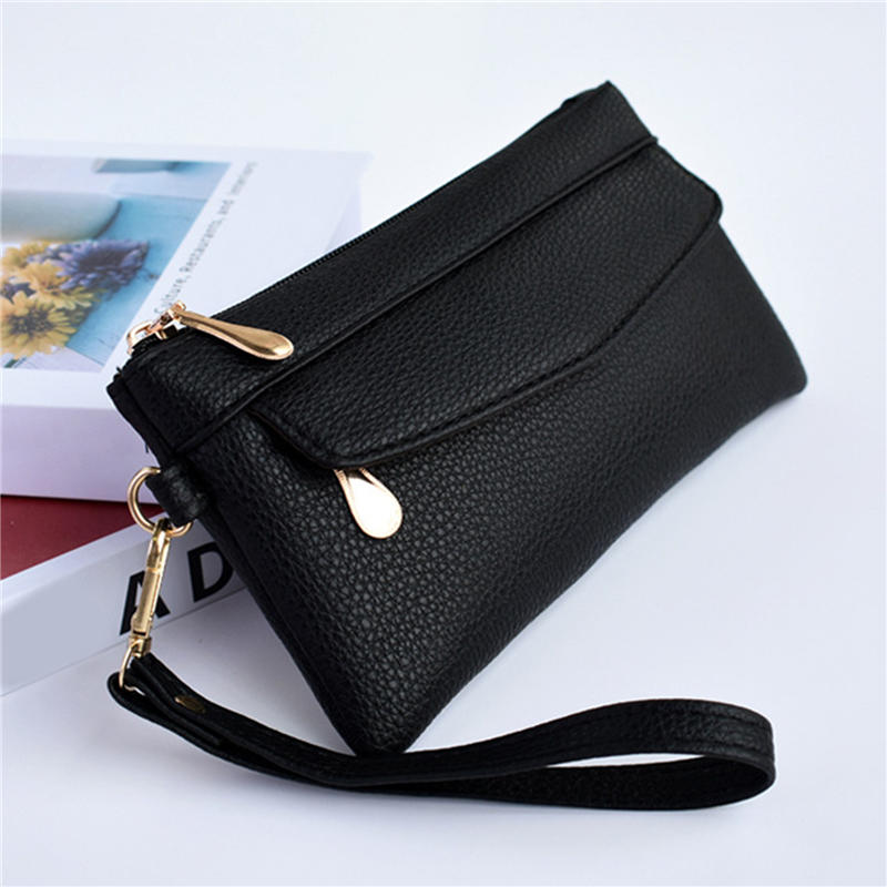 Women Vintage Soft Leather Wristlet Wallet Clutch Purses Portable Outdoor Handbag Shopping Commuting Bags