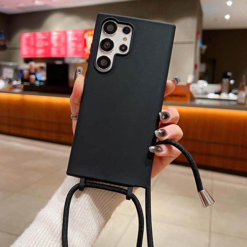 Чехол-шнурок для Samsung Galaxy S25 Ultra S24 S23 S22 Ultra S21 Plus S20 FE A16 A36 A56 A55 A35 A53 A54 A34 A14 Candy противоударный чехол-ремешок через плечо