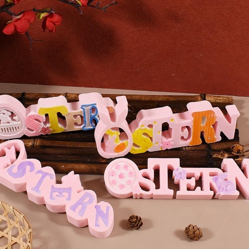 Cute Easter Bunny Silicone Mold Flexible Reusable Bunny Egg Mold Non-Stick Handmade Rabbit Cement Mold Plaster Casting