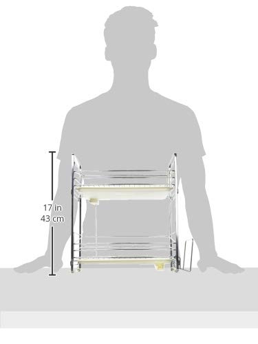 Pearl Metal Простая подставка для сушки посуды, 2 яруса, белая, HB-308