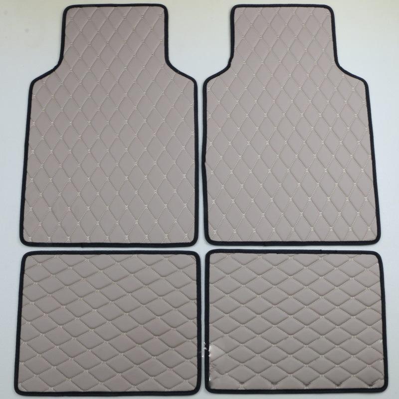4pcs Universal Leather Car Floor Mat Car-Styling Interior Accessories Mat Floor Carpet Floor Liner Waterproof Foot Pad
