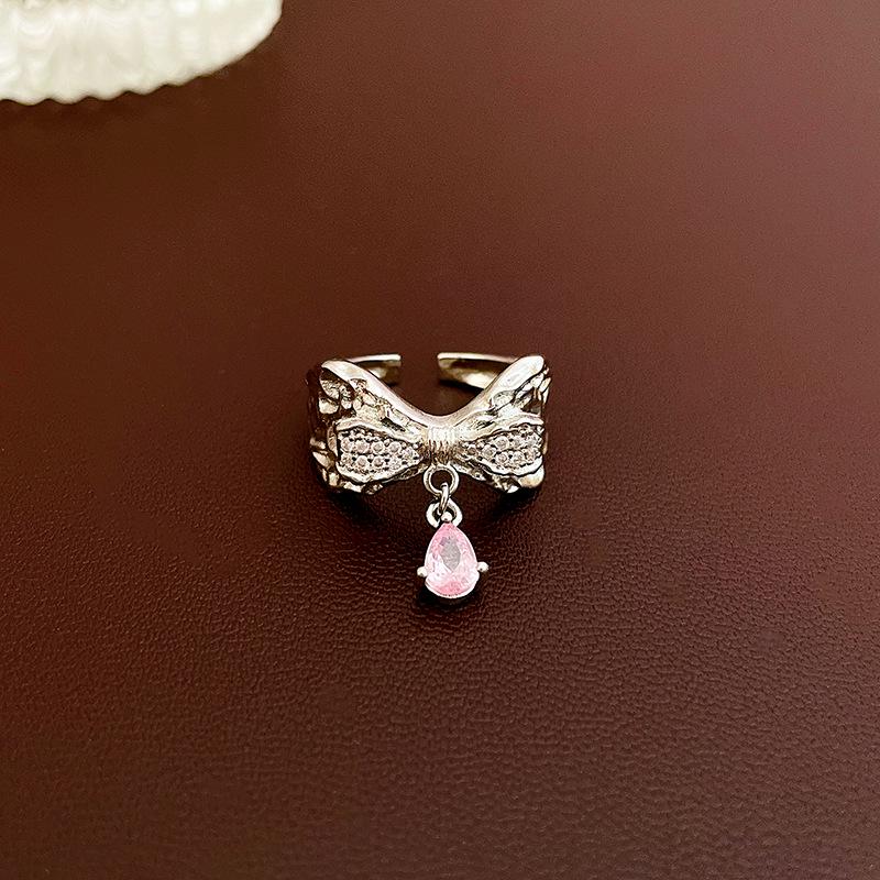 Открытое кольцо с цирконием в форме сердца - корейская сладкая мода изысканные легкие роскошные ювелирные изделия