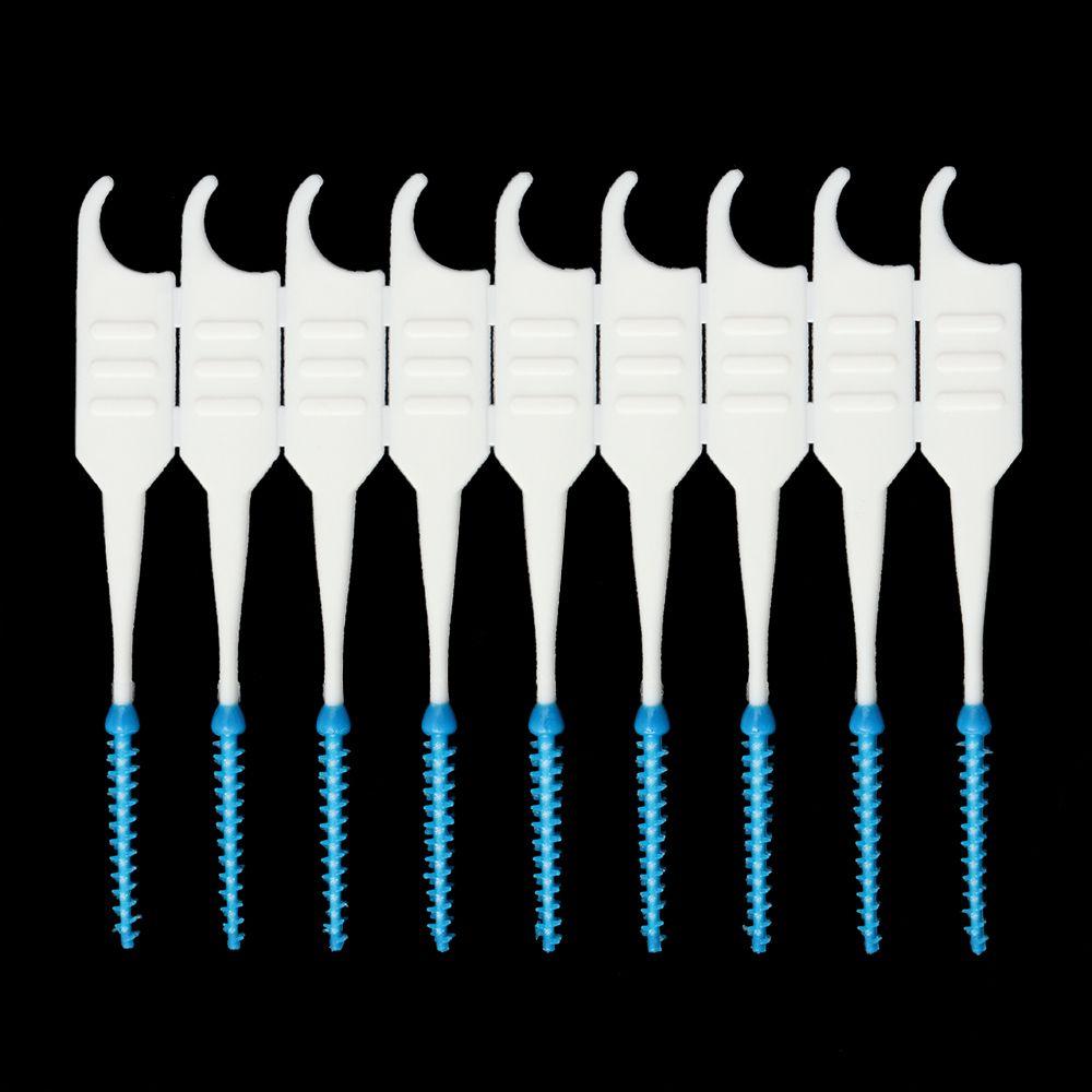 40 шт. супер мягкие щетки для чистки полости рта, зубная нить, межзубные ершики