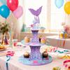 Fishtail Theme Three Layer Paper Cake Stand Birthday Cake Dim Sum Dessert Ornament Party Ornament