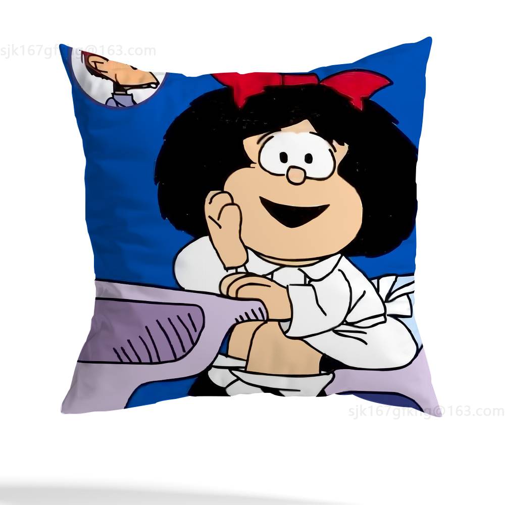 Cute M-Mafalda Pillow Case Pillow Case Living Room Sofa Cushion Cover Suitable For Home Bedroom Room Decoration
