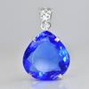 Lab Grown 55 Ct CERTIFIED Sapphire 925 Sterling Silver Blue Pear Gems Pendant MY-PD-128-NS