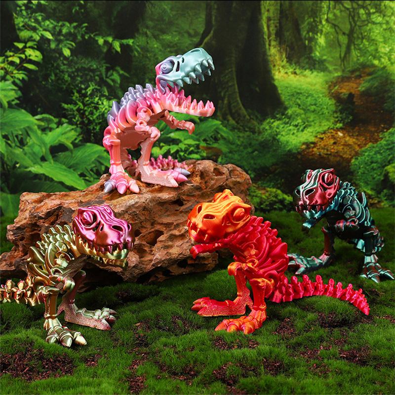 3D-печатные животные Ти-рекс Миниатюрные фигурки Игрушка динозавры Ребенок Антистресс Подарки на день рождения Дети для гостей Сюрпризы Подарок