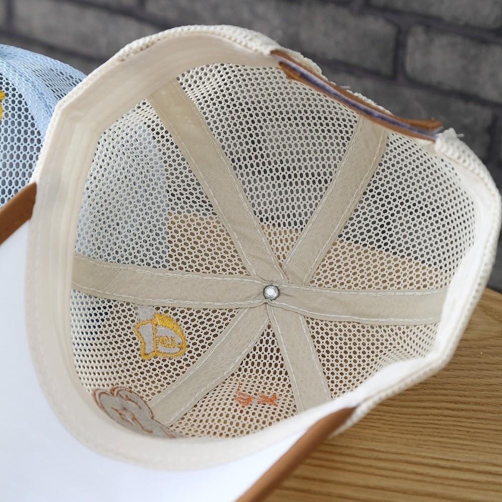 Adjustable Velcro Kid Sun Hat Cartoon Bear Summer Hat Fashion Baby Baseball Cap Outdoor Use