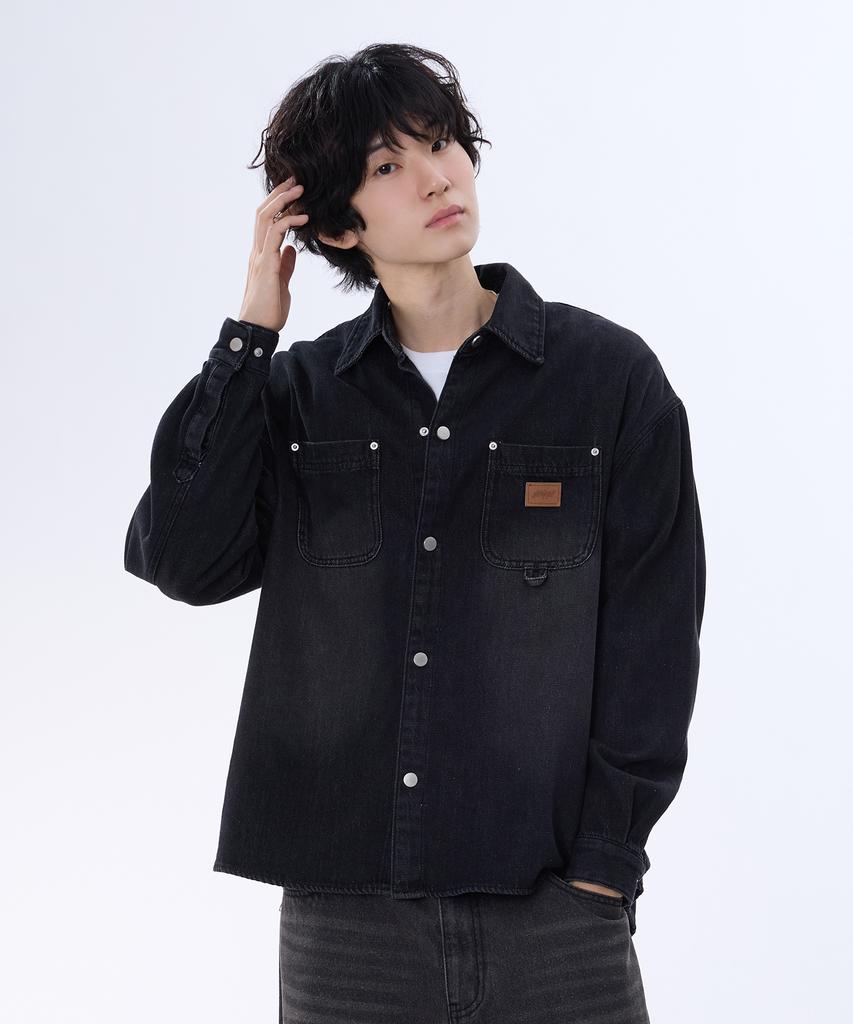 GHOST REPUBLIC Vintage Washed Double Pocket Denim Shirt 3 Colors Gls-716