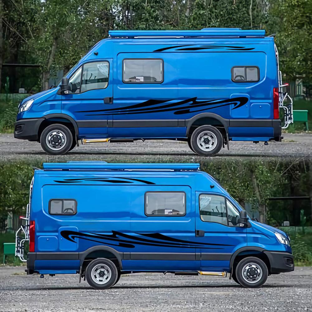 Для Mercedes Sprinter Car Длинные боковые полосы Наклейки ПВХ Авто DIY Спортивный стиль Украшения Наклейка Автомобили Автомобильные аксессуары