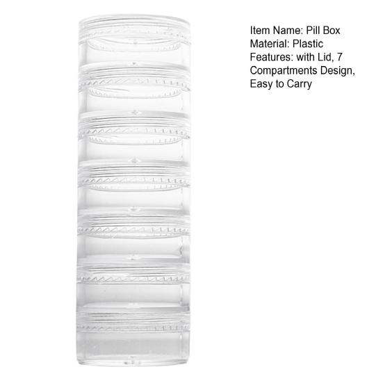 7 шт., еженедельный органайзер для таблеток, штабелируемый контейнер для путешествий, 7-дневная коробка для таблеток, прозрачные добавки, держатель для таблеток с рыбьим жиром, диспенсер с крышкой