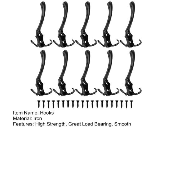 10 шт. крючки, высокопрочные, выдерживающие большую нагрузку, гладкая нержавеющая сталь с винтами, крючки для хранения пальто, шляпы, гардероба, ванной комнаты, спальни, настенные крючки