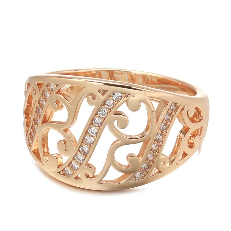 Свадебные обручальные кольца Kinel из розового золота с полым цветком