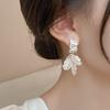  Imitation Shell Dangle Earrings White  Zirconia Flower Bridal Earring Party Accessories For Women
