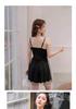 Элегантный женский слитный купальник с сеткой – Стройнящий, Однотонный, Корейский стиль 'феи'