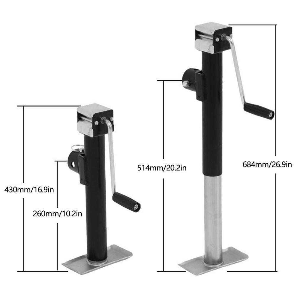 Домкраты для прицепов RV 2000/5000 фунтов 10/15 дюймов с верхним ветром, вертикальный, регулируемая высота, подставка для подъема и опускания, опорная ножка