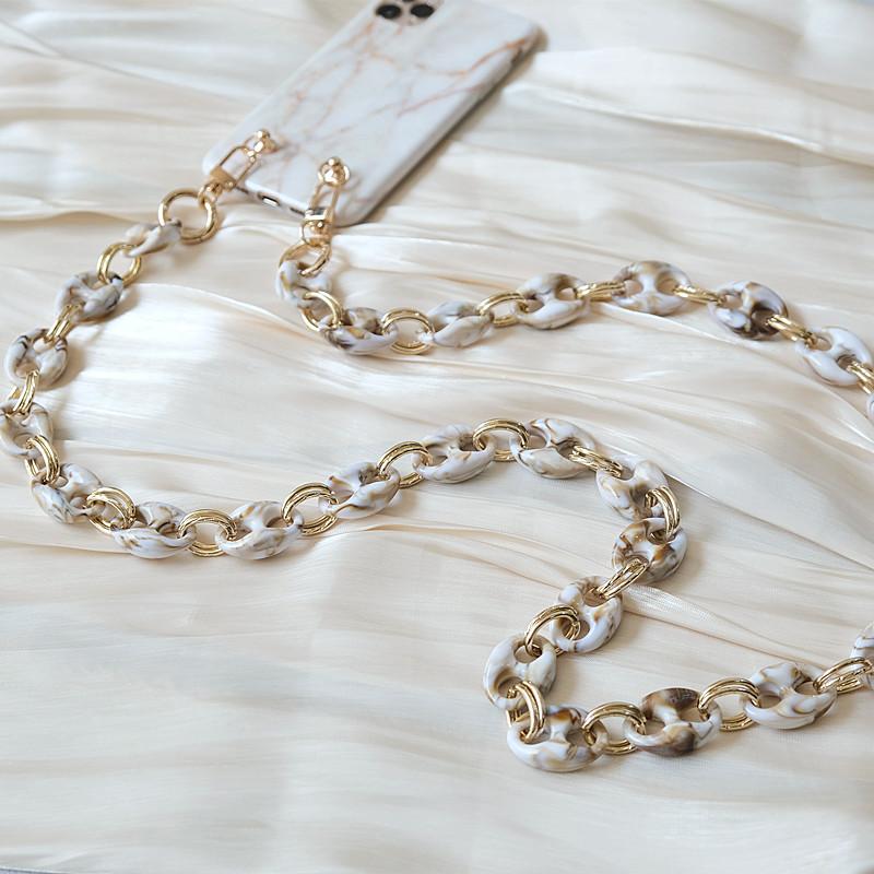 Новая цепочка для телефона, милый аксессуар, съемные детали, бежевый, синий, резиновый шейный ремешок через плечо, цепочка для телефона, акриловый ремешок на плечо, подвесная цепочка