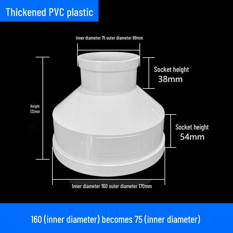 Air System Duct Fan Adapter: Large to Small Soft PVC Connection, 100 to 75