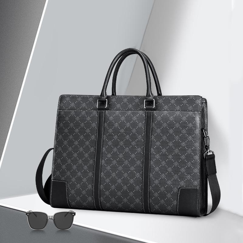 Мужская простая модная сумка-портфель большой емкости, деловая повседневная мужская сумка через плечо на одно плечо