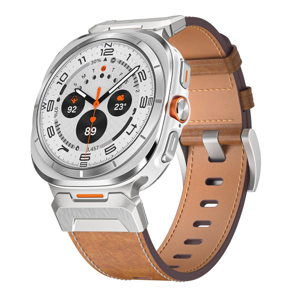 Кожаный ремешок для Samsung Galaxy Watch Ultra 2025 2024 ремешок из лошадиной кожи Для часов SAMSUNG GALAXY ULTRA 47MM