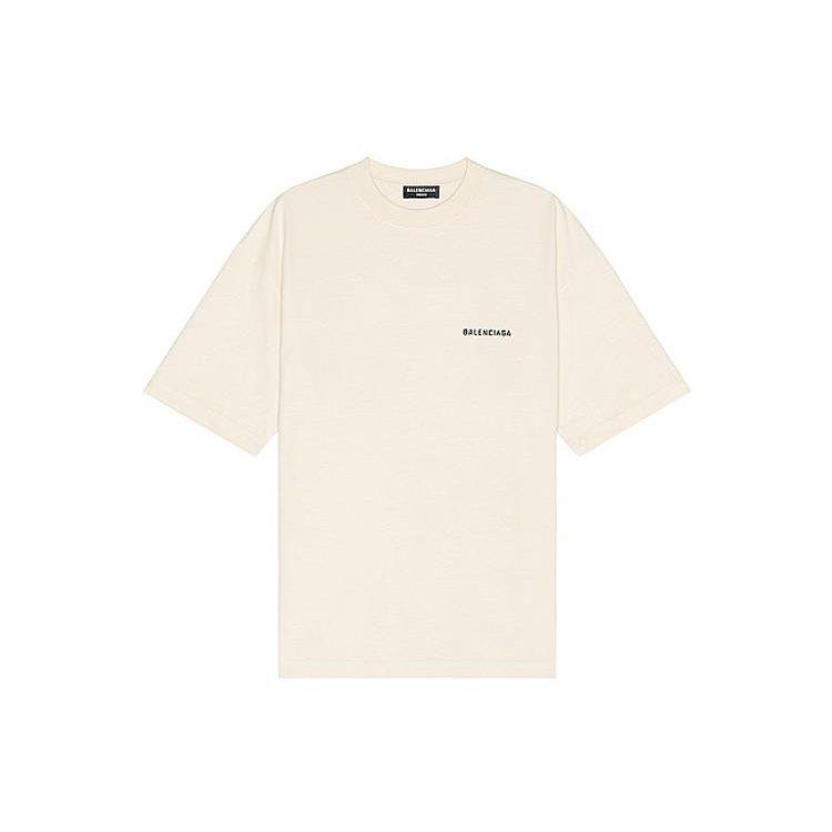Balenciaga Футболка SS23 Свободный крой Мужская Бежевая 612966TMVF49069