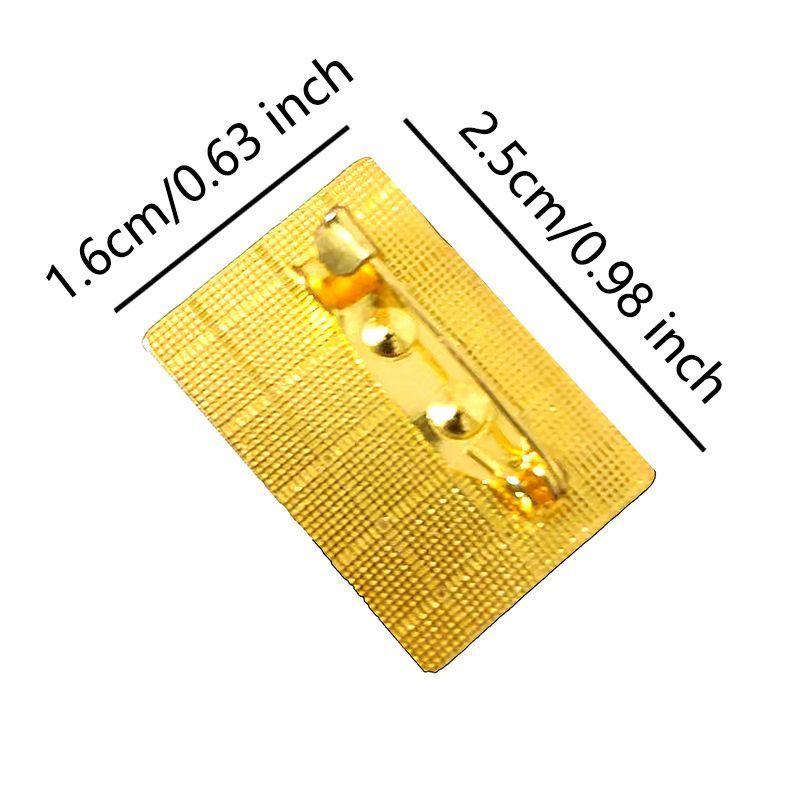 Брошь с национальным флагом Казахстана, 2,5*1,5 см, цинковый сплав, литой под давлением ПВХ, цветная печать и покрытие, золотая прямоугольная форма