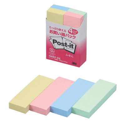 Value Sticky Pastel 75 x 25 100 листов x 4 Post-it Notes, упаковка, заметки, цвета, мм, блокноты, 500RP-BK