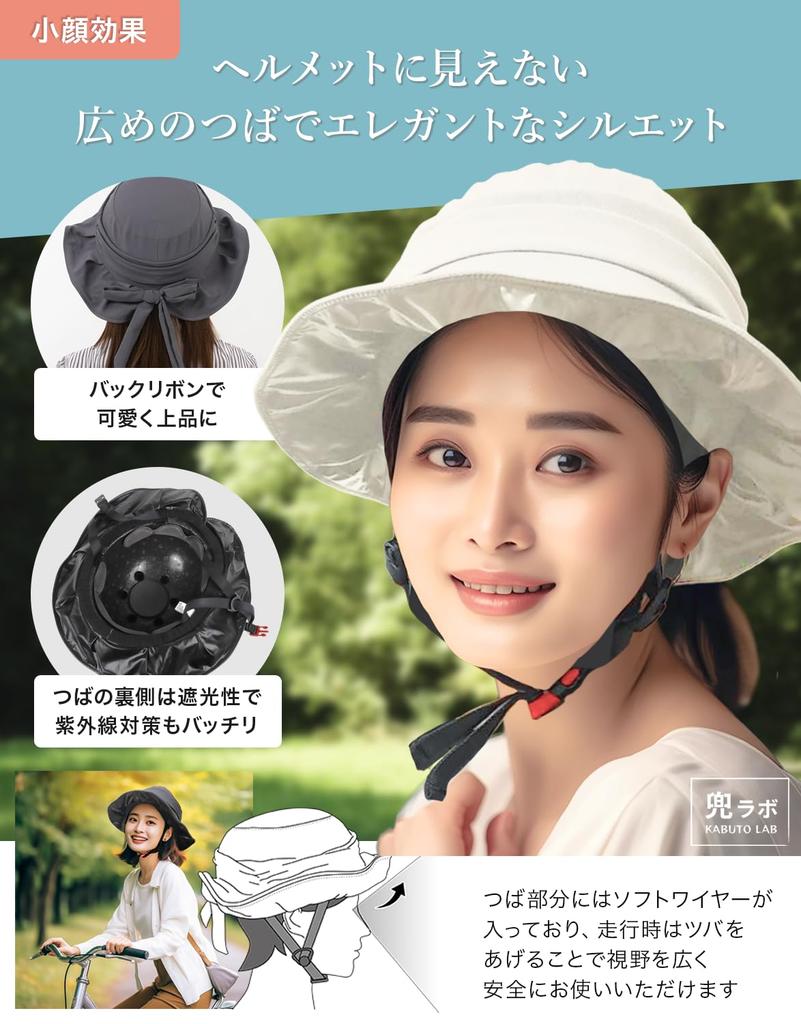 [As Seen on TV] Kabuto Lab Shell Hat [Safety Meets Japanese Standards (SG Certified)] Women's Cycling Helmet, Hat Style, Sizes 54-57 (Charcoal)