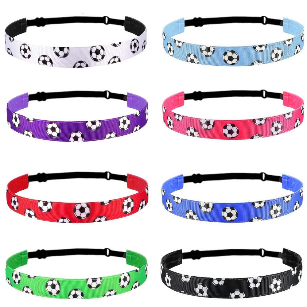1pcs No Slip Sports Sweatband Football Printed Yoga Hair Band New Football Headband Girls