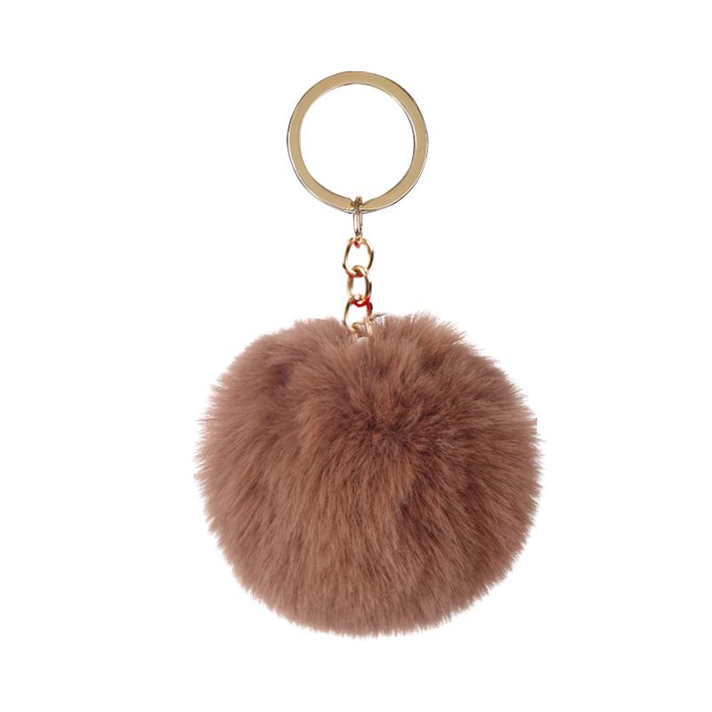 Fluffy Fur Pom Keychain Soft Faux Colorful Rabbit Fur Ball Car Keyring Pompom Key Chains Key Holder Women Bag Pendant