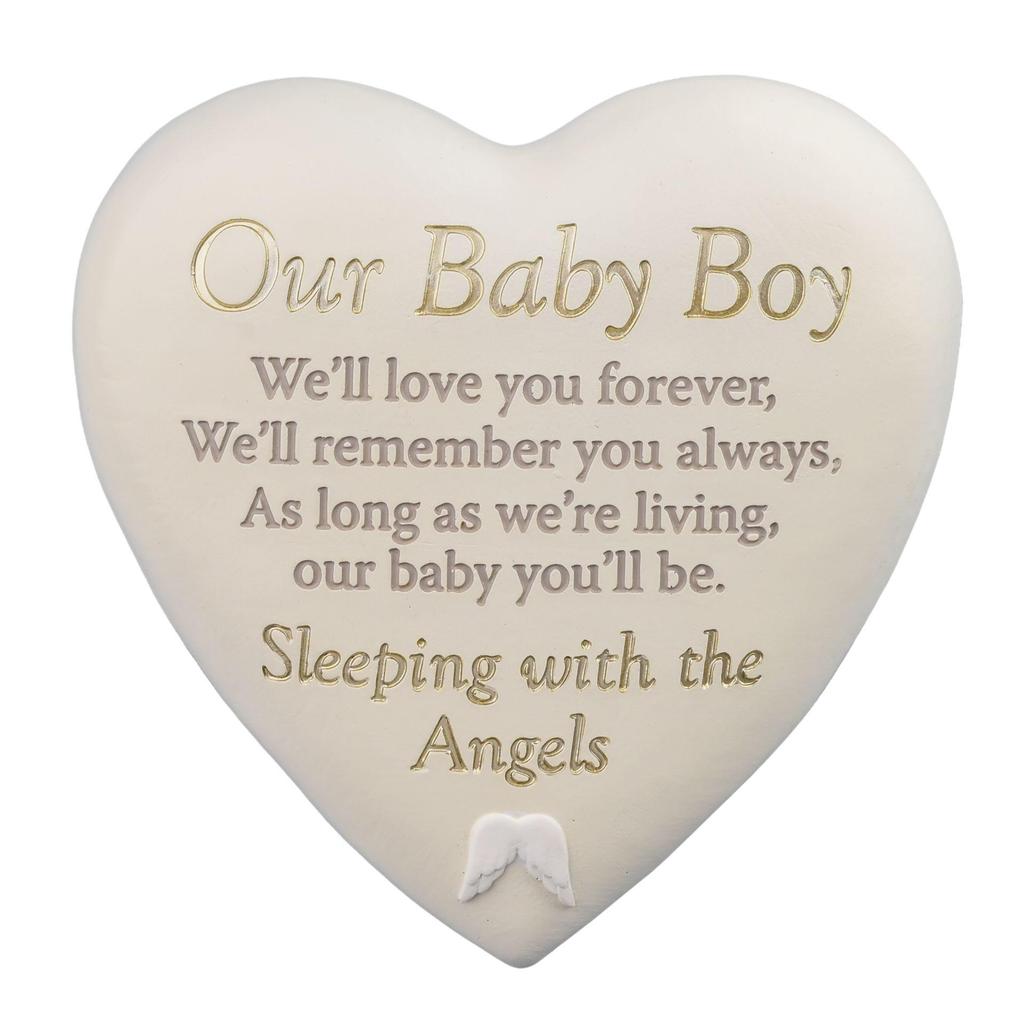 Thoughts Of You Graveside Heart Plaque - Our Baby Boy