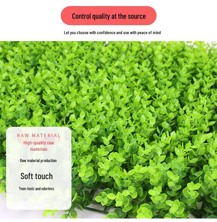 50×50cm Artificial Green Plant Wall - Plastic Vertical Garden, Fake Flower Wall, Synthetic Turf Background