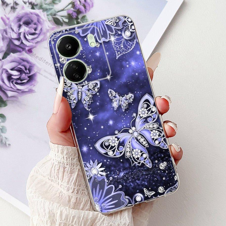 For Xiaomi Poco C65 Case Poco C75 Cover Fashion Butterfly Soft Silicone Capa Phone Back Cover For Xiomi Poco C65 C75 C 65 Bumper