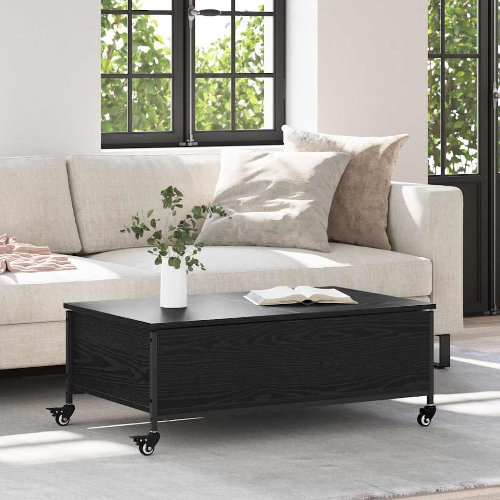 Coffee Table Black Oak Effect 91 x 55 x 32 cm Engineered Wood