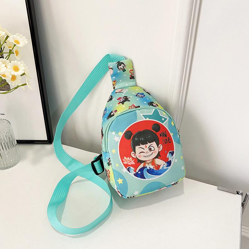 Новая маленькая детская нагрудная сумка Нэчжа, для мальчика, для выхода на улицу, легкая сумка-мессенджер, милая мультяшная сумка для мелочи для девочки