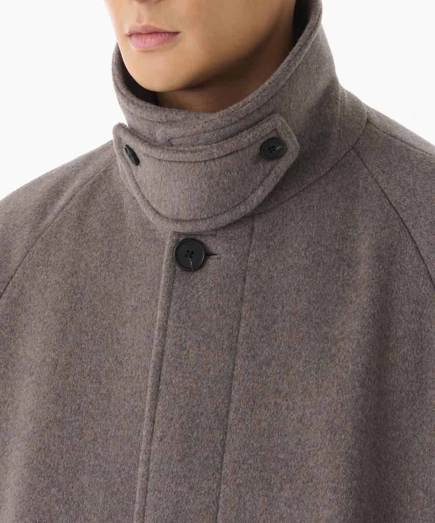 Musinsa Standard Cashmere Blend Oversized Minimal Balmacaan Coat [Taupe]