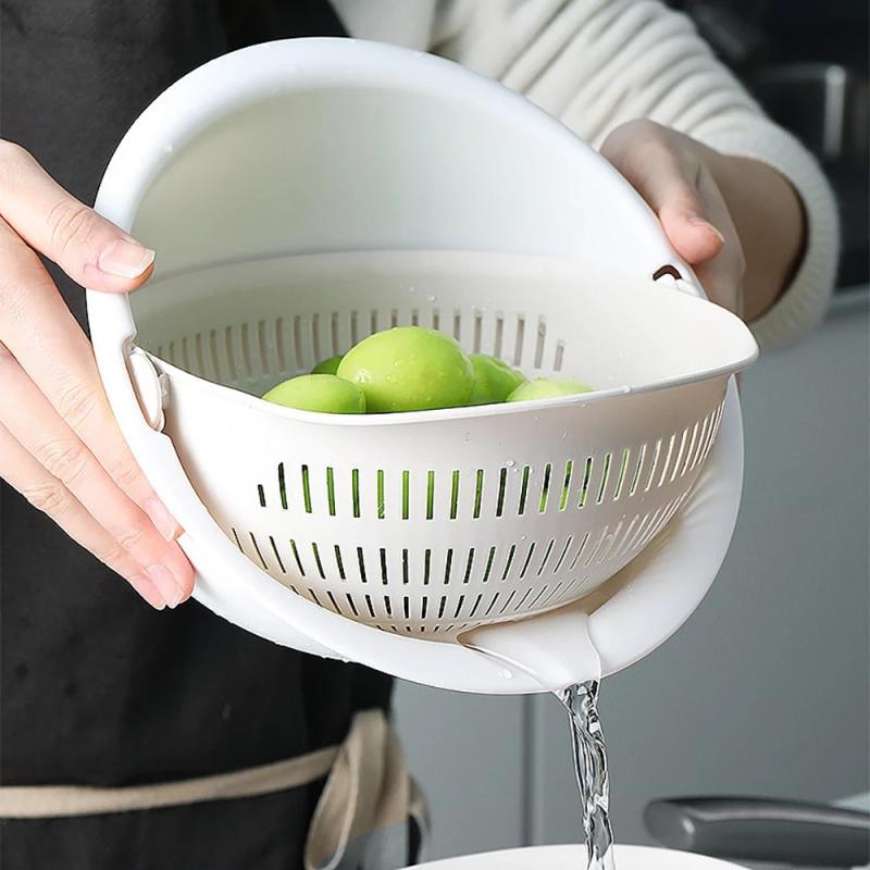 Кухонная корзина с двойным сливом, чаша, корзина для хранения посуды, ситечки, миски, дуршлаг для чистки овощей, инструмент, бытовые приспособления